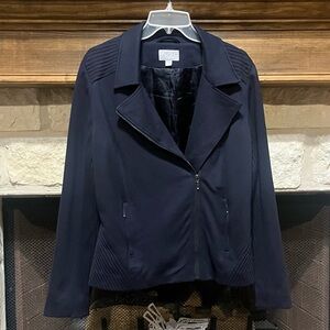 Pure Collection Navy Blue Moto Jacket